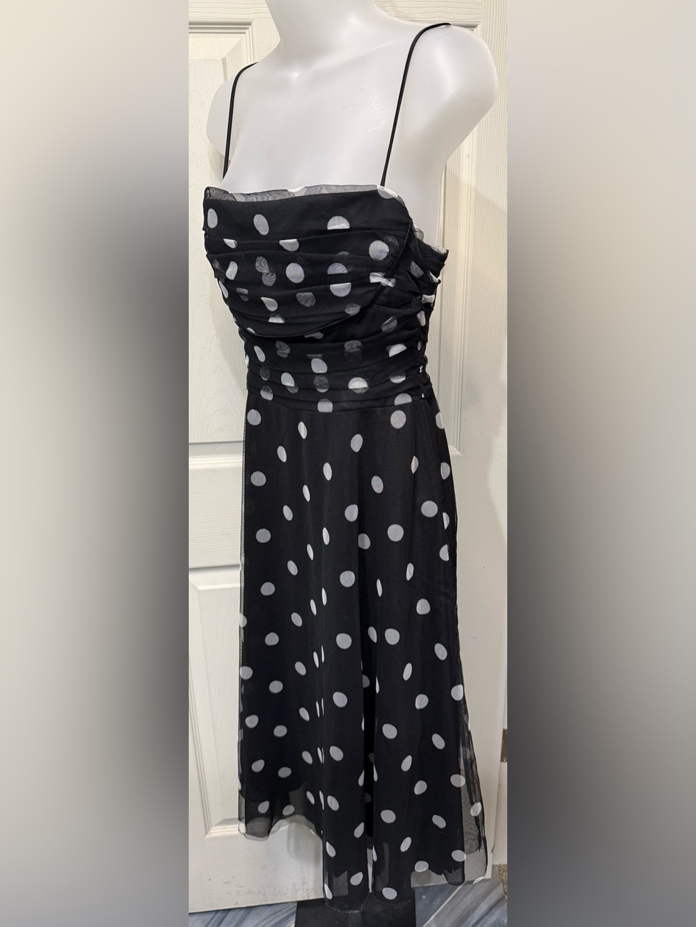 Eliza J Black & White Polkadot Dress